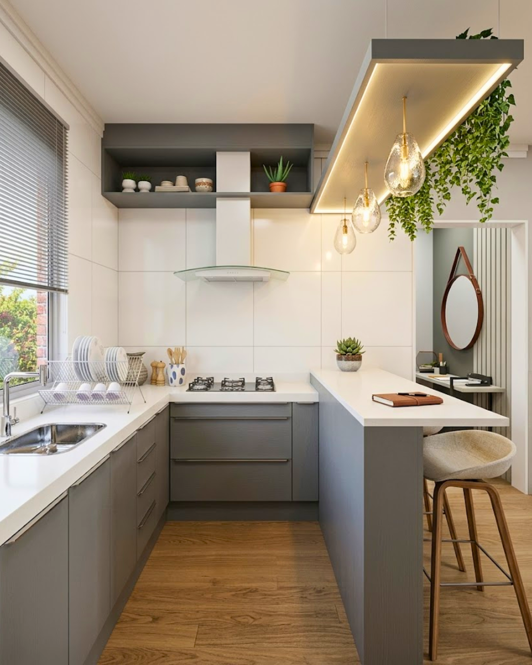 Projeto de cozinha sob medida com design moderno, desenvolvido pela Bompani Móveis para um ambiente funcional e elegante.